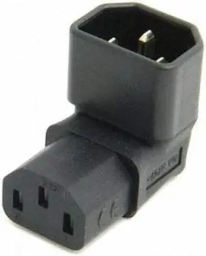 Jimier Cable IEC Male C14 to Down Right Angled 90 Degree IEC Female C13 Power Extension Adapter