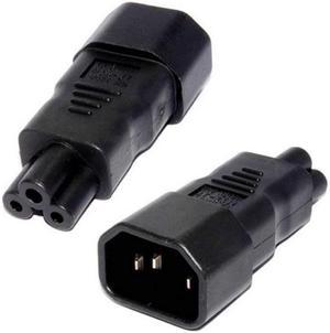 Chenyang PW-033-BK IEC 320 Adapter 3 Poles Socket C14 to Cloverleaf Plug Micky C5 Straight Extension Power Adapter