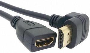Cablecc CY HD-062-UP Up Angled 90 Degree Connector HDMI 1.4 with Ethernet3D Type A male to A female Extension Cable 0.5m