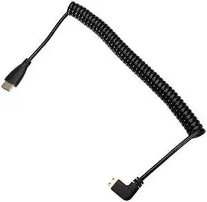 Xiwai Cable 90 degree right angled Type Mini HDMI Male to HDMI Male stretch spring CABLE 4ft