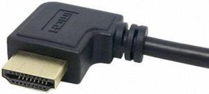 CYSM Left Angled 90 Degree Connector HDMI 1.4 with Ethernet & 3D Type A male to A female Extension Cable 0.5m