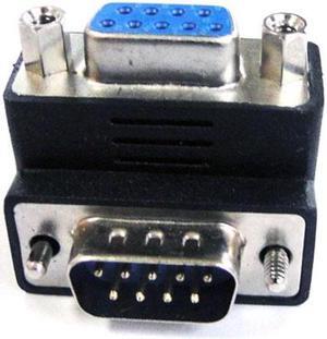 Jimier Cable Up Angled 270 degree  RS232 D-Sub 9Pin Male screw type To Female Nut type extension Adapter