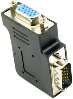 Xiwai Cable Vertical Flat Right Angled 90 Degree VGA SVGA Male To Female extension Adapter BK