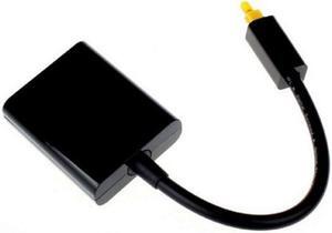 KAIBOXIXI Dual Port Toslink Digital Optical Audio Splitter Adapter  Fiber Optic Audio Cable 1 In 2 Out Black