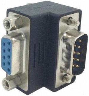 CYSM Down Right Angled 270 degree  RS232 D-Sub 9Pin Male screw type To Female Nut type extension Adapter