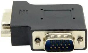 Jimier Cable Vertical Flat Left Angled 90 Degree VGA SVGA Male To Female extension Adapter