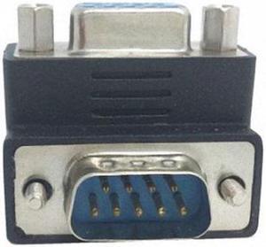 Jimier Cable Down Right Angled 270 degree  RS232 D-Sub 9Pin Male screw type To Female Nut type extension Adapter