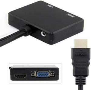 CYSM HDMI to VGA & HDMI Female Splitter with Audio Video Cable Converter Adapter For HDTV PC Monitor