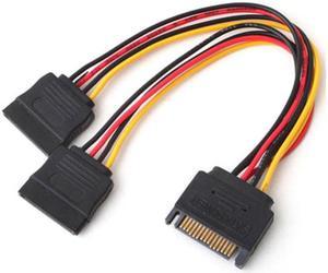HKCY SA-052 SATA II Hard Disk Power Male to 2 Female Splitter Y 1 to 2 Extension Cable