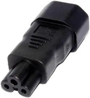 Xiwai Cable IEC 320 Adapter 3 Poles Socket C14 to Cloverleaf Plug Micky C5 Straight Extension Power Adapter