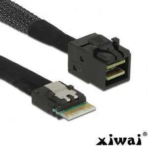 Xiwai Slimline SAS 4.0 SFF-8654 4i 38pin Host to HD Mini SAS 4i SFF-8643 36pin Target Cable 50cm