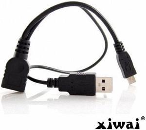 Xiwai Black Color Micro USB 2.0 OTG Host Flash Disk Cable with USB power for Galaxy S3 i9300 S4 i9500 Note2 N7100 Note3 N9000 & S5 i9600