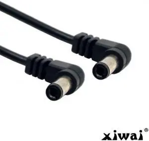 Xiwai DC Power 5.5 x 2.1mm / 2.5mm Male to 5.5 2.1/2.5mm Male Plug Cable Right Angled 90 Degree 60cm