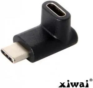 Xiwai 90 Degree Up Down Angled USB 3.1 Type-C Male to Female Extension Adapter for Laptop & Phone Reversible