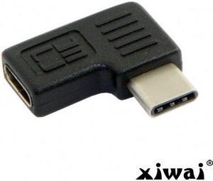Xiwai 90 Degree Right Left Angled USB 3.1 Type-C Male to Female Extension Adapter for Laptop & Tablet & Mobile Phone