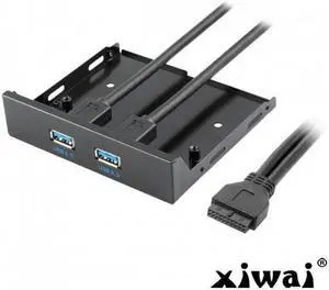 Xiwai USB 3.0 Dual Port Front Panel to Motherboard 20Pin Connector Cable for PC 3.5" Floppy Bay