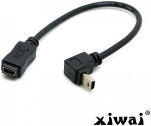 Xiwai GPS Mini USB 5P 90D down direction angled male to 5p Female extension cable 0.2M