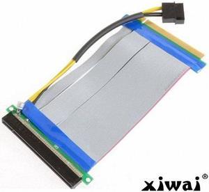 Xiwai PCI-E Express 16X to 16x Riser Extender Card with Molex IDE Power & Ribbon Cable 20cm