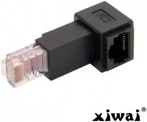Xiwai Cat 5e Up Angled 90 Degree 8P8C FTP STP UTP Male to Female Lan Ethernet Network Extension Adapter
