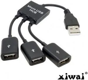 Xiwai USB 2.0 to 3 Ports Hub Cable Bus power For Laptop Macbook Notebook PC & Mouse & Flash Disk
