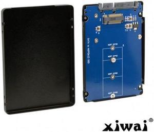 Xiwai B+M Key Socket 2 M.2 NGFF (SATA) SSD to 2.5 SATA Adapter Card Adapter with Black Metal Case