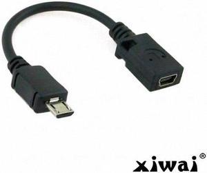 Xiwai Micro USB 5pin Male to Mini USB 5pin Female data charge cable 10cm