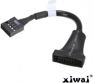 Xiwai USB 2.0 9Pin Housing male to Motherboard USB 3.0 20pin Header Female cable 0.1m