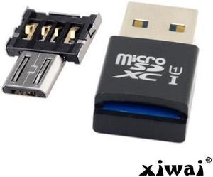 Xiwai Mini Size USB 3.0 to Micro SD SDXC TF Card Reader with Micro USB 5pin OTG Adapter for Tablet / Cell Phone