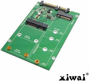 Xiwai 2 in 1 Combo Mini PCI- E 2 Lane M.2 NGFF & mSATA SSD to SATA 3.0 III Adapter Converter PCBA