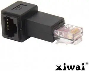 Xiwai Cat 5e Right Angled 90 Degree 8P8C FTP STP UTP Male to Female Lan Ethernet Network Extension Adapter