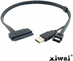 Xiwai 2.5" inch Hard Disk Drive SATA 22Pin TO Esata Data + USB Powered Cable 50cm