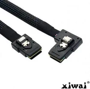 Xiwai Left Angled 90 Degree Mini SAS 36pin SFF-8087 Ultra Slim Flat to 8087 Data Raid Cable 80cm