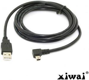 Xiwai Mini USB B Type 5pin Male Left Angled 90 Degree to USB 2.0 Male Data Cable 6ft 1.8m