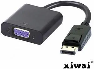 Xiwai DP DisplayPort Display Port Source to VGA Female Sink Monitor Projector Cable Support ATI Eyefinity Black