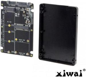 Xiwai 2 in 1 Combo M.2 NGFF B-key & mSATA SSD to SATA 3.0 Adapter Converter Case Enclosure