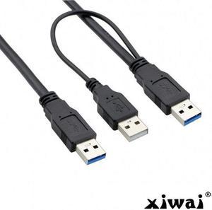 Xiwai super speed USB 3.0 power Y cable two A Male to USB Male for external Hard Disk