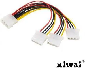 Xiwai IDE 4 Pin Male to 3 IDE Female Y Type Splitter Power supply Extension Cable 10cm for Hard Disk