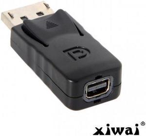 Xiwai Black DP DisplayPort Male to Mini DP DisplayPort Female Adapter for Displays HDTV Monitor