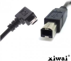 Xiwai 30cm Right Angled 90 Degree Micro USB OTG to Standard B Type Printer Scanner Hard Disk Cable