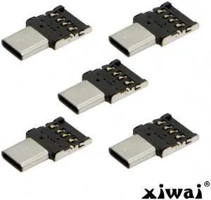 Xiwai Ultra Mini Type-C USB-C to USB 2.0 OTG Adapter for Cell Phone Tablet & USB Cable & Flash Disk - 5pcs