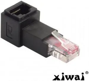 Xiwai Down Angled 90 Degree 8P8C FTP STP UTP Male to Female Lan Ethernet Network Extension Cat 5e Adapter
