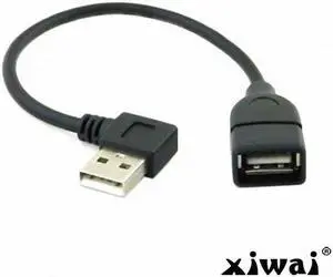 Xiwai 90 Degree Right Angled USB 2.0 A Male to USB Female Extension Cable 20cm