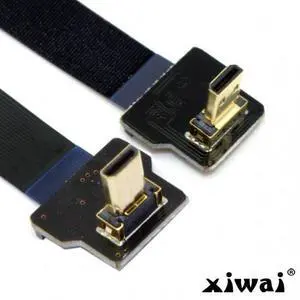 Xiwai CYFPV 90 Degree Down Angled FPV Micro HDMI Male to Up Angled Micro HDMI FPC Flat Cable 10cm for FPV HDTV Multicopter Aerial Photography Xiwai CYFPV 90 Degree Down Angled FPV Micro HDMI Male to Up Angled Micro HDMI FPC Flat Cable 10cm for FPV HDTV Multicopter Aerial Photography