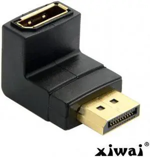 Xiwai Down Angled 90 Degree DisplayPort Male to Female Extension Adapter