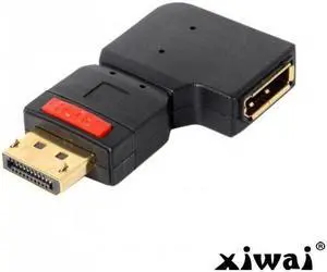 Xiwai Left Angled 90 Degree DisplayPort Male to Female Extension Adapter Standard DP