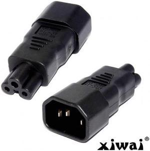 Xiwai IEC 320 Adapter 3 Poles Socket C14 to Cloverleaf Plug Micky C5 Straight Extension Power Adapter