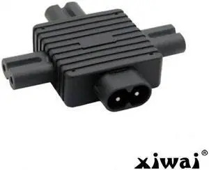 Xiwai IEC 320 Figure 8 C8 Male to 3X Female C7 Splitter Power Adapter for Power Supply 1 in 3 out