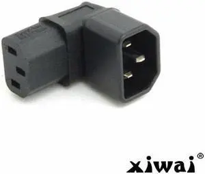 Xiwai IEC Male C14 to Down Right Angled 90 Degree IEC Female C13 Power Extension Adapter