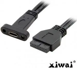 Xiwai Single Port Type C USB-C Female to USB 3.0 Motherboard 19pin Header Cable 40cm