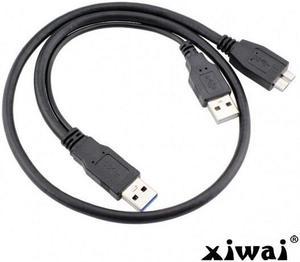 Xiwai two USB3.0 A Male to Micro USB 3 Y cable for Mobile HDD